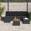 vidaXL Garten-Sofa-Set 7 pcs Schwarz