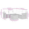 vidaXL 6-tlg. Garten-Sofagarnitur mit Kissen Beige Poly Rattan