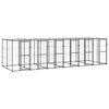 vidaXL Outdoor-Hundezwinger Stahl mit &Uuml;berdachung 14,52 m&sup2;