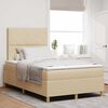 vidaXL Boxspringbett mit Kopfteil Creme 120 x 190 cm Stoff