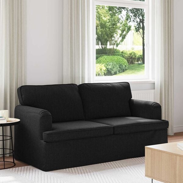 vidaXL Sofa 140cm Schwarz Metall