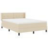 vidaXL Boxspringbett mit Matratze Creme 200 x 140 cm Polyester
