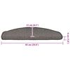 vidaXL Stufenmatten 15 Stk. 65x21x4 cm Grau Halbrund Gro&szlig;