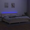 vidaXL Boxspringbett mit Matratze & LED Creme 200x200 cm Stoff