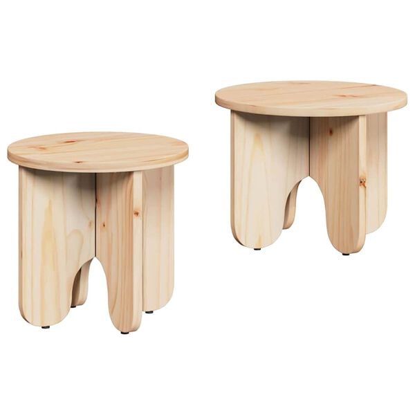 vidaXL Couchtisch 2 pcs Natur Massivholz Kiefer