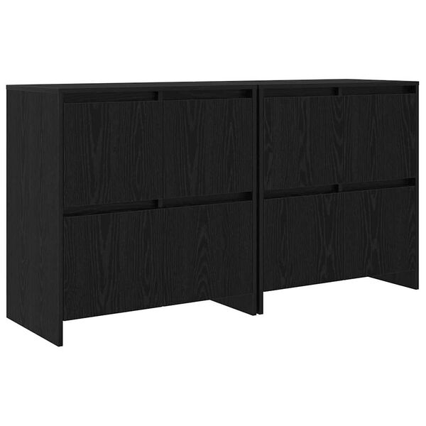 vidaXL Sideboards 2 pcs Schwarz Eichen-Optik 70 x 41 x 75 cm