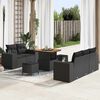 vidaXL Gartensofa-set mit Kissen mit Kissen 8 pcs Schwarz Poly Rattan