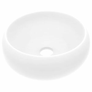 vidaXL Luxuri&ouml;ses Waschbecken Rund Matt Wei&szlig; 40x15 cm Keramik