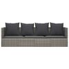 vidaXL Outdoor-Loungebett mit Kissen Grau Poly Rattan