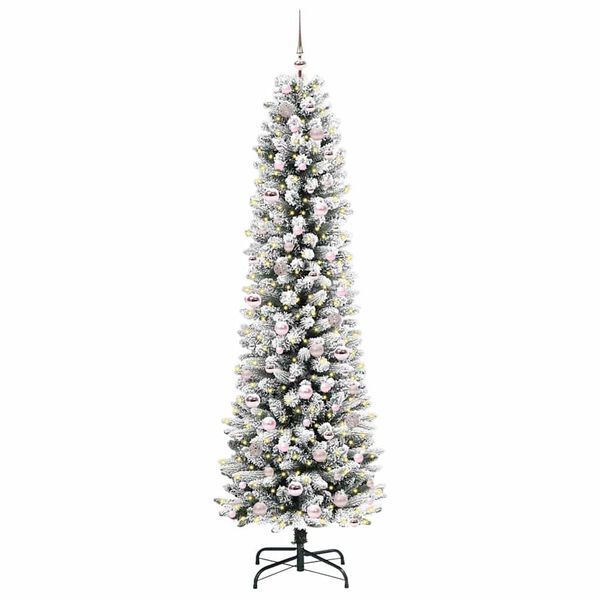 vidaXL K&uuml;nstlicher Weihnachtsbaum mit 300 LEDs mit St&auml;nder Wei&szlig; 210 cm