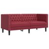 vidaXL 3-tlg. Chesterfield-Sofa-Set Weinrot Kunstleder