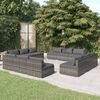 vidaXL 12-tlg. Garten-Lounge-Set mit Kissen Poly Rattan Grau