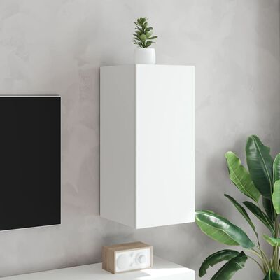 vidaXL TV-Wandschrank mit LED-Leuchten Weiß 30,5x35x70 cm