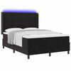 vidaXL LED Boxspringbett mit Matratze Schwarz 160 x 200 cm Samt