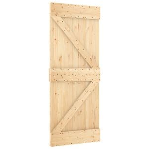 vidaXL Schiebet&uuml;r NARVIK Nat&uuml;rlich und Schwarz 85 x 210 cm (152,5 cm)