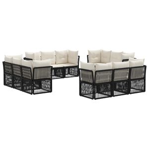 vidaXL Gartensofa-set 12 stk. Schwarz Poly-Rattan