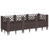 vidaXL Pflanzkasten mit Erdspie&szlig;en Braun 123,5x43,5x43,5 cm PP