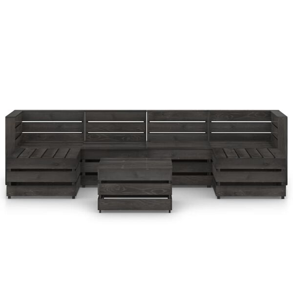 vidaXL 7-tlg. Garten-Lounge-Set Grau Impr&auml;gniertes Kiefernholz