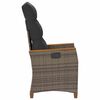 vidaXL Verstellbarer Gartenstuhl Grau und Dunkelgrau Poly-Rattan