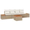 vidaXL Gartensofa-set mit Kissen 5 pcs Beige Poly Rattan