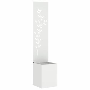 vidaXL Garten Sichtschutz-Leinwand Floral Wei&szlig; 32 x 32 x 150 cm