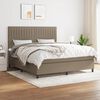 vidaXL Boxspringbett mit Matratze Taupe 160x200 cm Stoff
