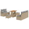 vidaXL Garten-Sofa-Set mit Kissen mit Kissen 8 pcs Beige und Hellgrau