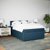 vidaXL Boxspringbett mit Matratze Blau 140x200 cm Samt