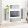 vidaXL TV-Schrankset Wandmontiert 3 pcs Beton Grau Holzwerkstoff