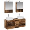 vidaXL Badezimmerm&ouml;bel-Set 5 pcs Altholz Ingenieurholz und Glas