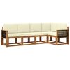 vidaXL Outdoor-Sofagarnitur mit Kissen 5 pcs Natur und Creme Polyester