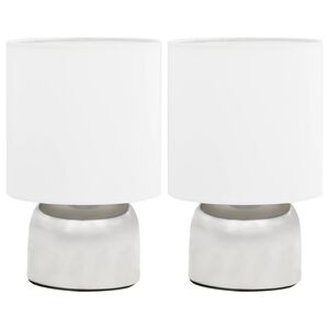 vidaXL Tischlampen 2 Stk. Touch-Sensor Wei&szlig; E14