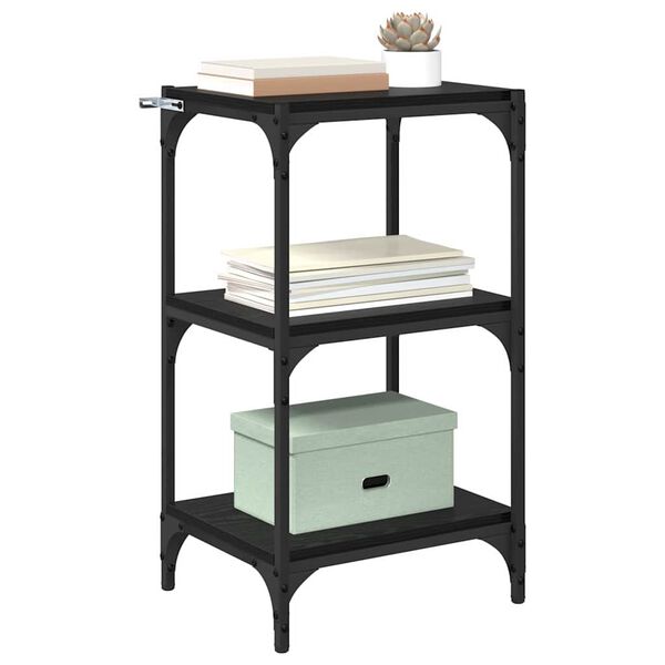 vidaXL B&uuml;cherregal Schwarz Eichen-Optik 40 x 33 x 70,5 cm