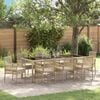 vidaXL Garten Essgruppe 9 pcs Beige Poly-Rattan