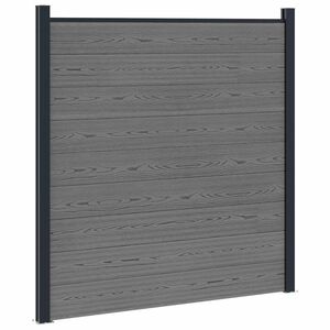 vidaXL Zaunelement WPC und Aluminium Grau