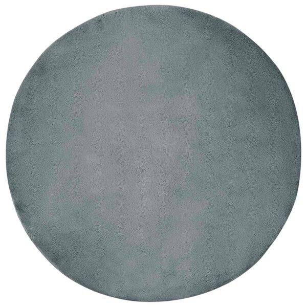 vidaXL Kunstfell Hasen Teppich Olite Anthrazit &Oslash; 80 cm Polyester