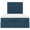 vidaXL Ottoman-Bett mit Matratzen & LEDs Dunkelblau 120x190 cm Samt