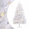 vidaXL K&uuml;nstlicher Weihnachtsbaum 300 LEDs PVC und Stahl Wei&szlig;
