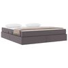 vidaXL Aufbewahrungsbett mit Matratze mit Matratze 2 pcs Grau Leder