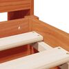 vidaXL Massivholzbett mit Regal ohne Matratze Wachsbraun 150x200 cm