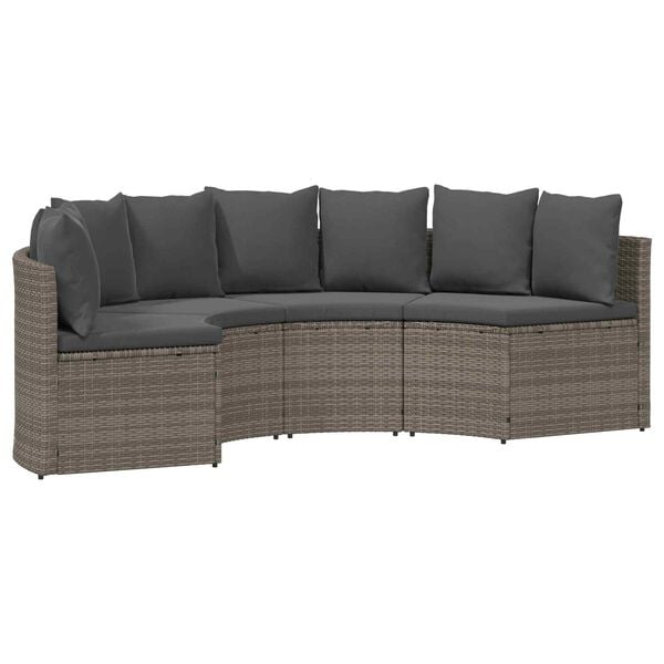 vidaXL Sofa Set 2 pcs Grau Massives Akazienholz und Poly Rattan