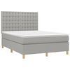 vidaXL Boxspringbett mit Matratze Hellgrau 140x200 cm Stoff
