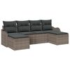vidaXL Gartensofa-set 6 stk. Grau Poly-Rattan