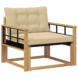 vidaXL Outdoor-Sofagarnitur Massives Akazienholz und Textilene Wei&szlig;
