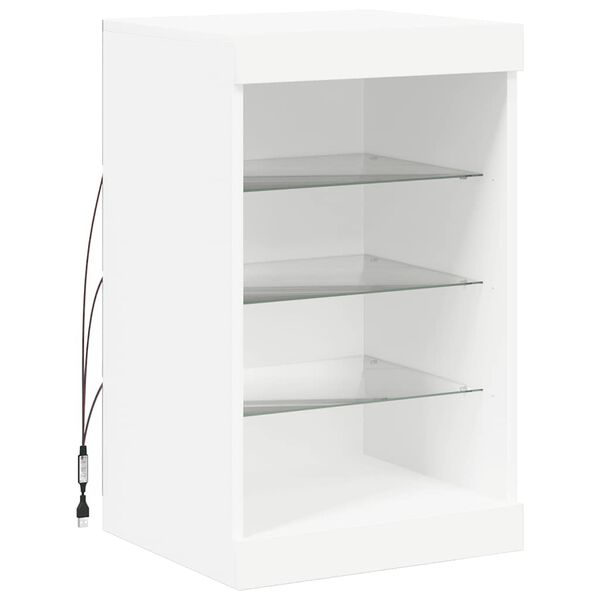 vidaXL Sideboard mit LED-Leuchten Wei&szlig; 41x37x67 cm