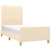 vidaXL Bettgestell ohne Matratze Creme 100x200 cm Stoff
