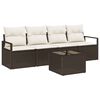 vidaXL Sofa Set 5 pcs Braun und Creme Poly-Rattan