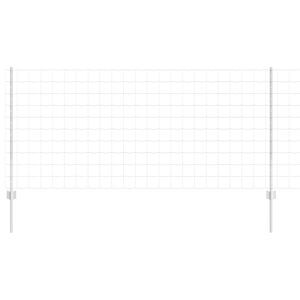 vidaXL Zaun mit Pfosten Silber