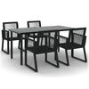 vidaXL 5-tlg. Garten-Essgruppe Schwarz PVC Rattan