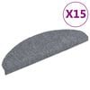 vidaXL Stufenmatten Selbstklebend 15 Stk. 65x21x4 cm Hellgrau Halbrund Gro&szlig;